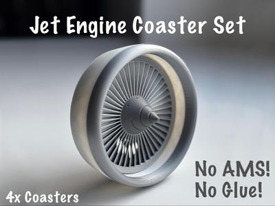 Jet Engine Coaster Set – No AMS, No glue!