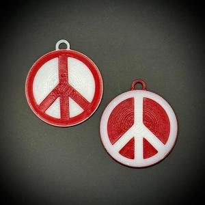 Peace Symbol Key Ring (keychain) or Bag Tag – Dome Shape (2 piece for multicolor)