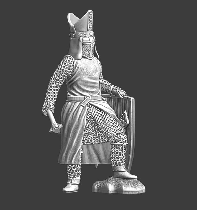 Medieval Bishop – shield on ground