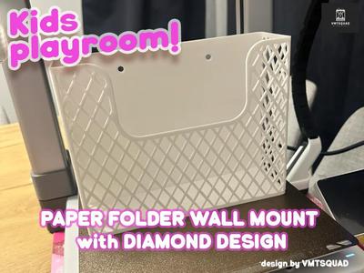 Paper/File holder wall mounted with diamond design