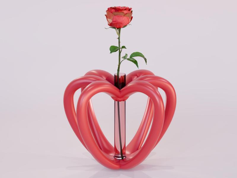 Heart Vase for Rose | Valentine’s Day Vase