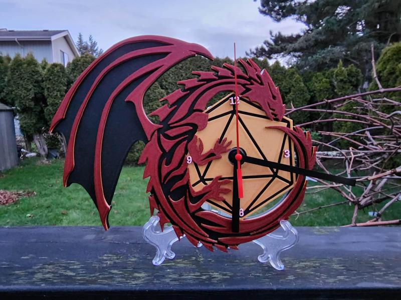 Nerdy Clocks - Dragon's Hoard (easy multicolor printing!)