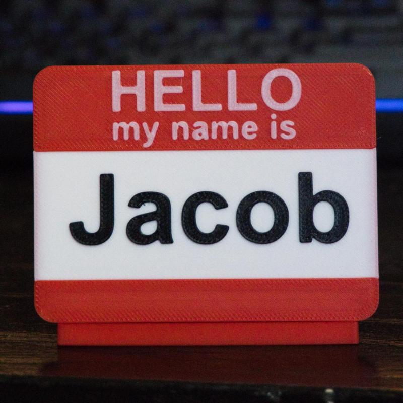 Customizable Name Badge + Stand (Parametric)