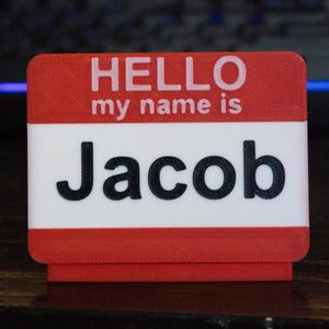 Customizable Name Badge + Stand (Parametric)