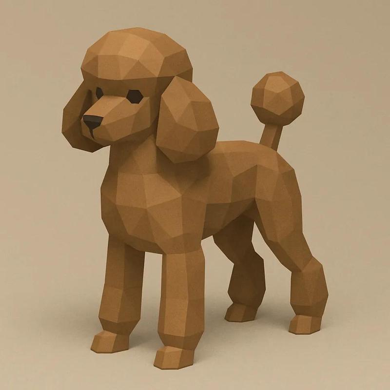 Dog Caniche Low Poly