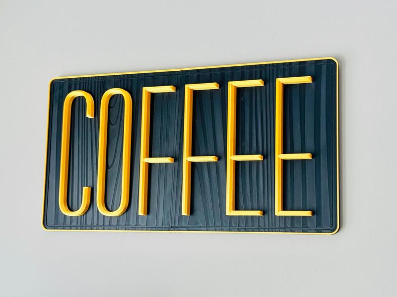 3D Coffee Bar Sign Decoration – Large 17inch Wide!