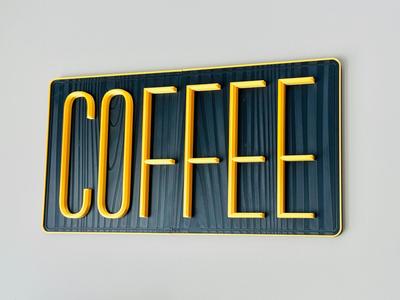 3D Coffee Bar Sign Decoration – Large 17inch Wide!