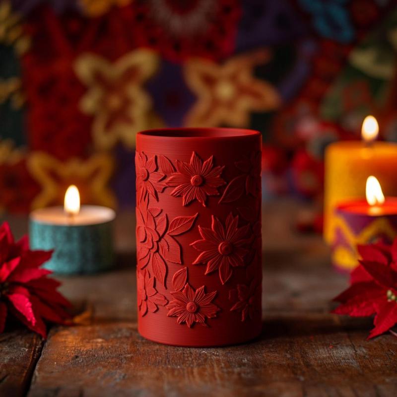 Poinsettia Vase for Winter Decor