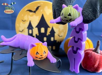 Flexi Pumpkin cat (Print-in-place)