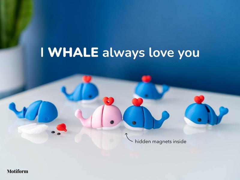 Articulated Whale Flexi Toy (Magnet & Keychain)