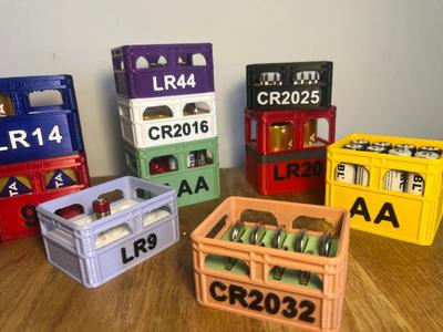 Beer Crate Battery Boxes // Bierkiste // LR-x, AA, AAA, 9V, CRxxx // stackable // modular