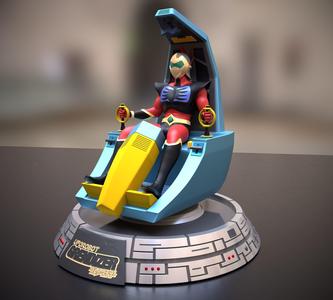 Actarus in the cockpit