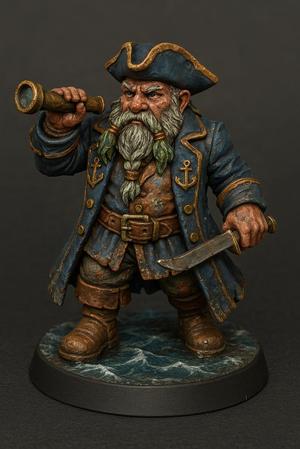 Dwarven Naval Captain Miniature