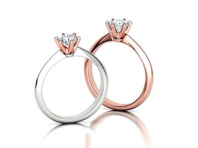 6 prong Solitaire Engagement ring Half Carat Stone