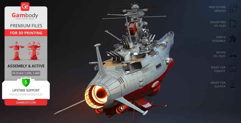 Space Battleship Yamato 3D Printing Model | Assembly + Active