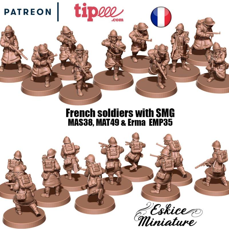 French soldiers with submachine gun – 28mm