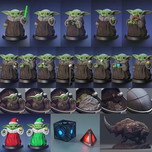 Green Baby Set 3D Model Collection