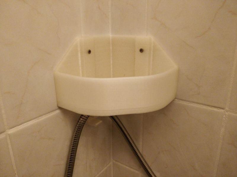 Shower Caddy corner basket / shelf with hooks