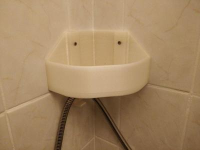 Shower Caddy corner basket / shelf with hooks