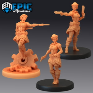 Gunner Dorothy Set / Female Human Soldier / Steampunk Tech Character