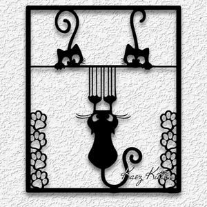 framed mischievious kitten wall art kitty cat home decor