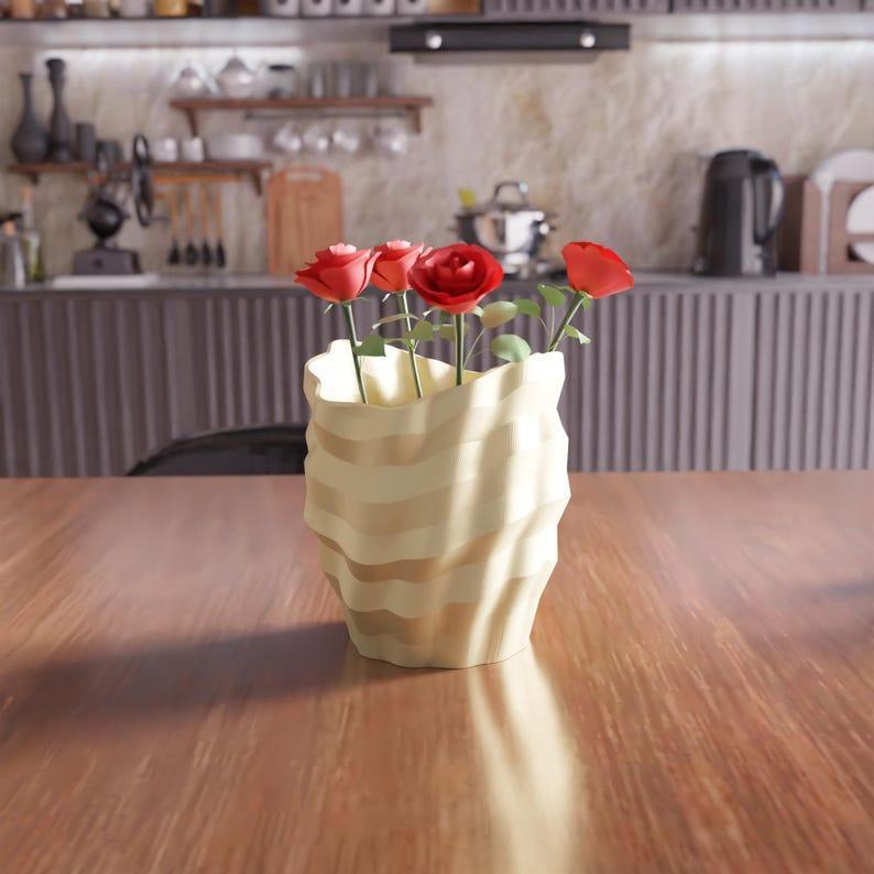 3D Modern Planter STL File – Digital Download, 3D Printable, Indoor Planter, Home Decor, 3D Printing, Desk Planter, Unique Planter