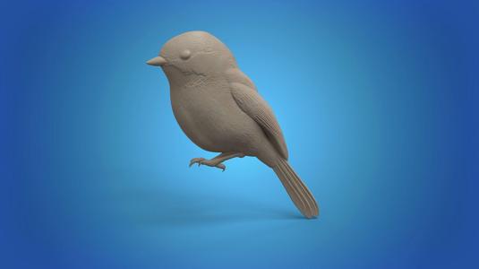 Chickadee bird relief STL model for CNC router and 3D printing