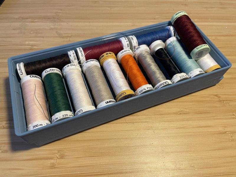 Gridfinity 5×2 thread spool storage