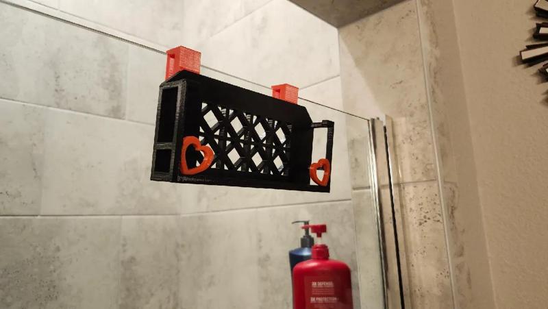 Shower Door Phone Rack   