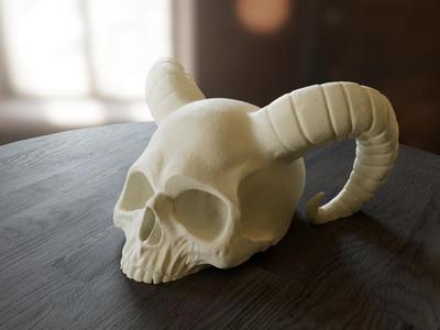 Horned Skull Lamp | Demon Skull | Skull with Horns