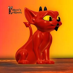 Little Devil Kitten Figurine Cupid Cat Home Decor