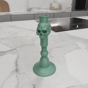 3D Skull Candle Holder with 3D Stl File & Skull Decor, Modern Candle Holder, Candlestick Holder, 3D Printing, Skull Art, 3D Printed Gifts