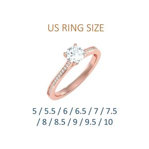Women solitaire ring full US finger size 3dm stl render detail