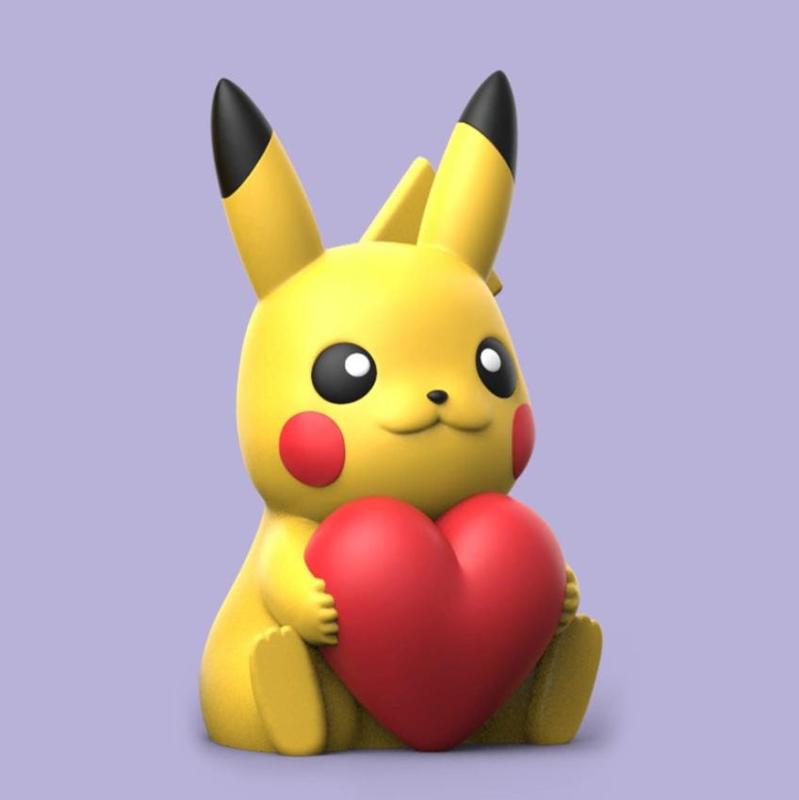 Valentine Pikachu (Easy Print No Supports)