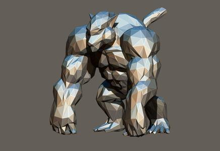 Polygon Kong – Low poly – 3D print model