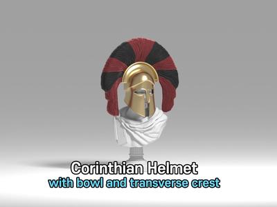 Corinthian helmet with bowl and transverse crest