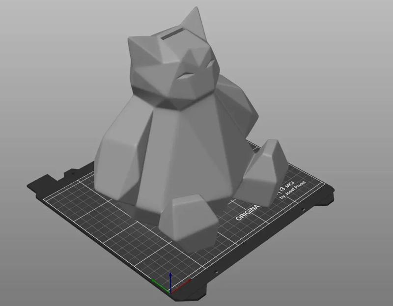 Low poly snorlax piggy bank