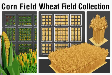 Corn Wheat Field 3D Model Collection