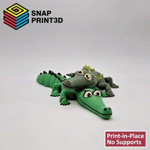 CUTE FLEXI PRINT-IN-PLACE CROCODILES, ARTICULATED TOY