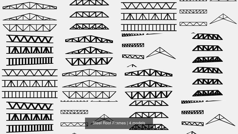 Steel Roof Frames 3D Model Collection