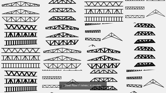 Steel Roof Frames 3D Model Collection