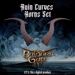 Fantasy Ruin Curves Horns Set Baldurs Gate 3