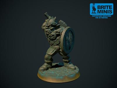 Orc with axe 28mm (supportless, FDM friendly)