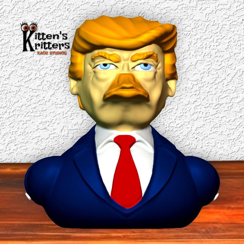 President Donald J. Trump Duck MAGA Figurine + Free Wall Art