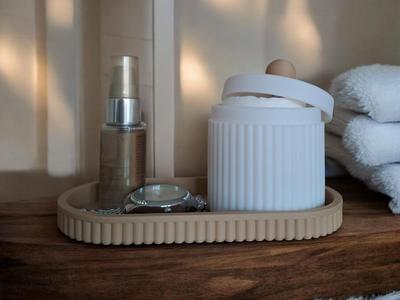 Ribbed Jewelry and Bathroom Organizer Set