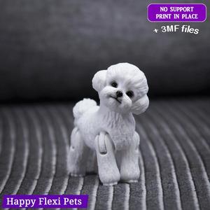Toy Poodle - Bichon Frise the articulated realistic dog toy
