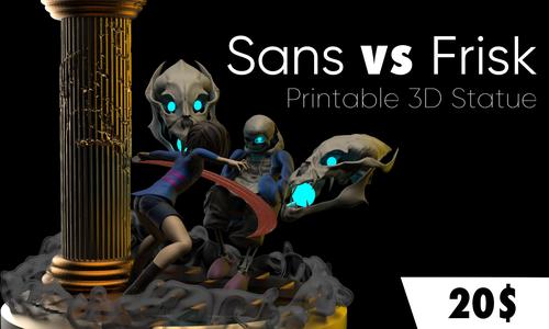 Undertale – Sans vs Frisk 3D Model by 3dhomas