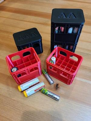 No supports / Stackable  Beer Crate battery holders & Lids