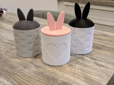 Modern Bunny Ear Jar with lid