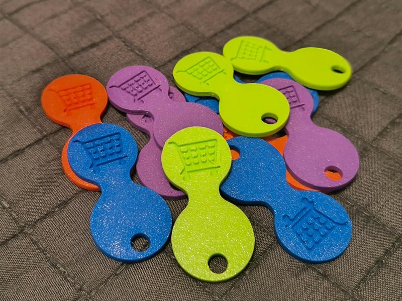 hybrid 2-way shopping cart key/token